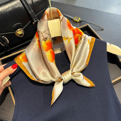 Damen Seidenschal klein quadratisch Haarband Halstuch Kopftuch Bandana H