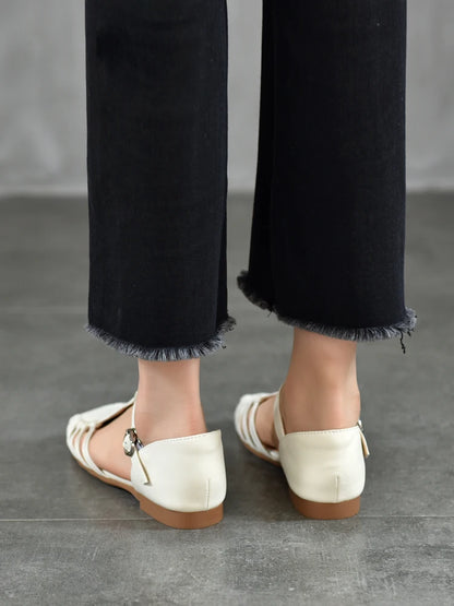 AIYUQI Damen-Sandalen, Sommer 2022, neue handgewebte römische Sandalen, weiblich, große Größe, rutschfeste Schweinekäfig-Schuhe für Damen