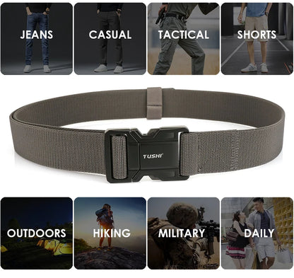Herren-Gürtel Elastischer Gürtel Mit Metall-Schnellverschluss Für Outdoor Und Alltag Verstellbar Blau