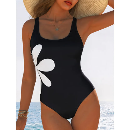 Damen Badeanzug Blumen hoher Beinausschnitt Einteiler Monokini gepolstert 2026