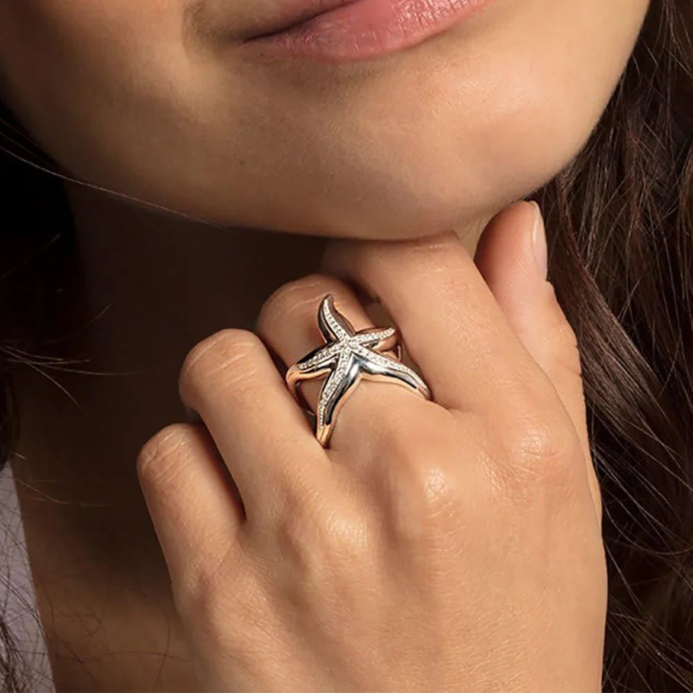 Damen-Charm-Anhänger Seestern Statement romantisch aus Sterlingsilber