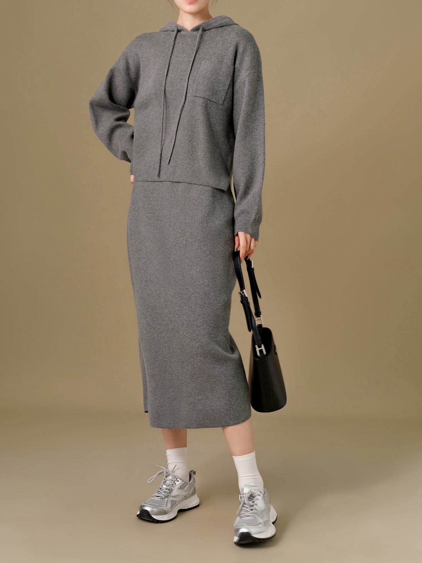 Damen-Chiffonbluse im Preppy-Stil mit Navy-Kragen und langen Ärmeln – ideal für den Frühling