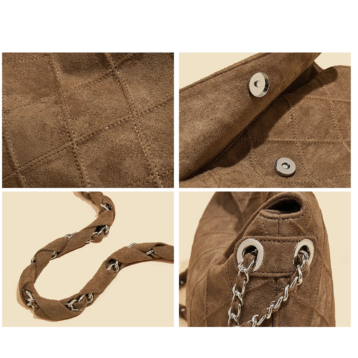 Damen Schultertasche mit großem Fassungsvermögen im Retro-Look
