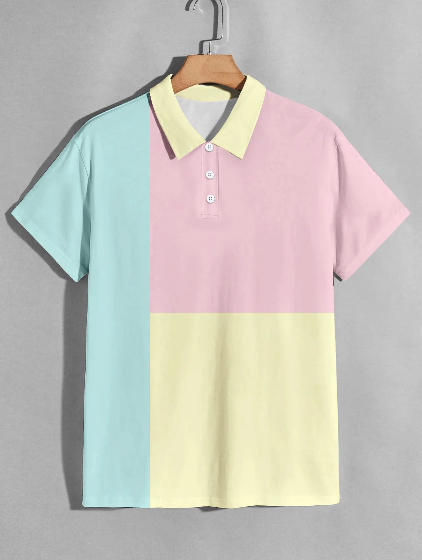 Sommerliches Polohemd mit Farbblock-Design und atmungsaktivem, bequemem Kurzarm – ideal für legere Anlässe