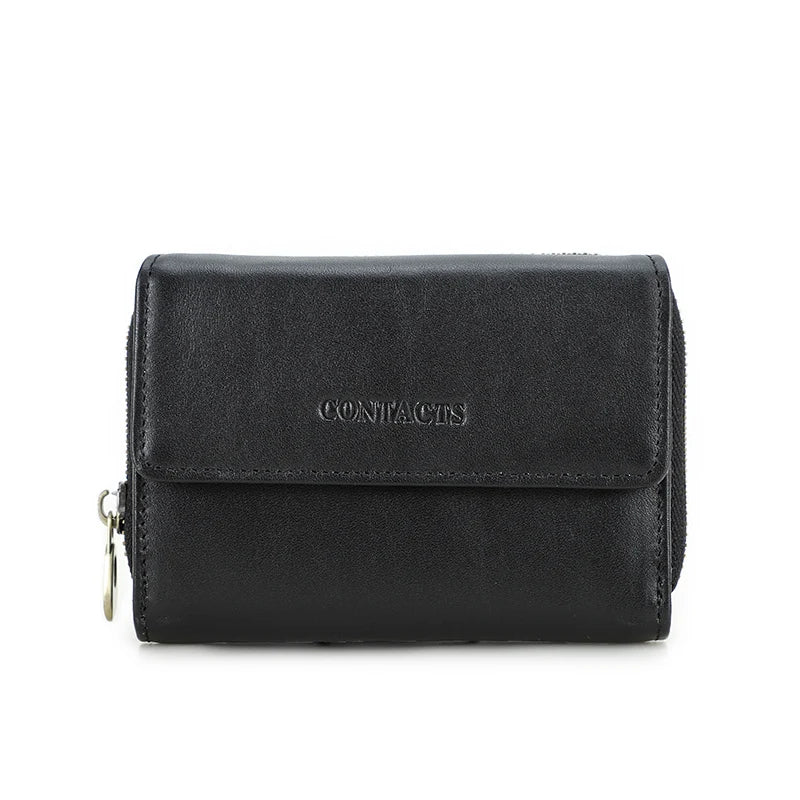 Damen Echtleder Geldbörse Vintage Mode Handtasche Münzfach Geldclip Business