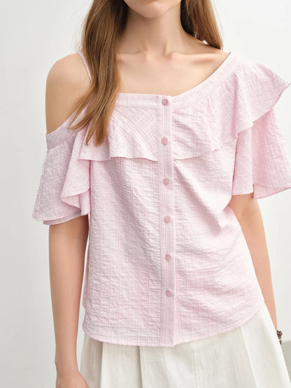 Kurzarm-Damenbluse im Workwear-Stil mit Kordelzug – ideal für den Sommer und den Büroalltag
