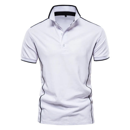 Herren Poloshirt mit V-Ausschnitt im einfarbigen, klassischen Stil