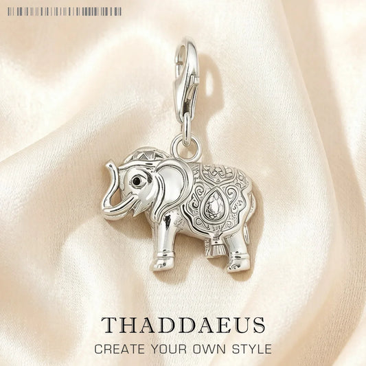 Damen-Charm-Anhänger Elefant Vintage Glück aus Sterlingsilber