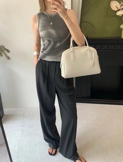 Kalbsleder Top-Handle Handtasche | Minimalistisch