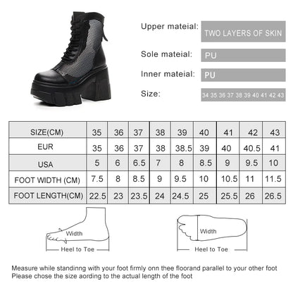 Damen Mesh Stiefel Plattform 11cm Cool