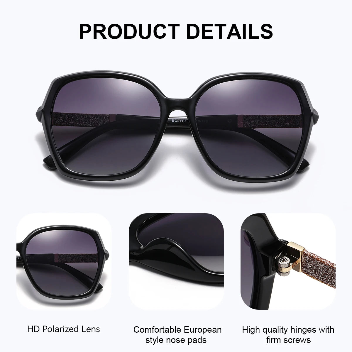 Damen-Sonnenbrille Schmetterling rosa Luxus UV400 polarisiert Geschenkbox