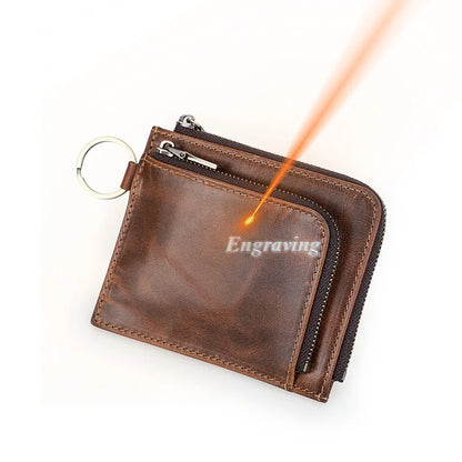 Herren Echtleder Geldbörse RFID Schlüsselanhänger Karten Münzfach Mini Reise Geschenk