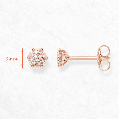 Damen-Ohrstecker Pavé weißer Zirkonia geometrisch aus Sterlingsilber