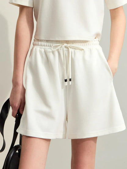 Damen Shorts im lässigen Stil mit Aushöhlung und elastischer Taille