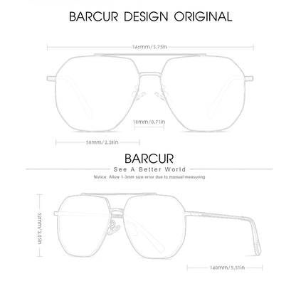 Sonnenbrille quadratisch 2mm dicke Gläser polarisiert Unisex