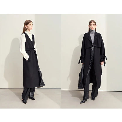 Damen Weste für den Winter im lässigen Look mit Gürtel und Taschen