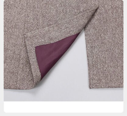 Herren Anzugset aus 55% Wolle: Slim Fit, warm, hellbraun, ideal für Hochzeit & Business.