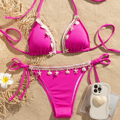 Dreiteiliges Damen-Bikini-Set im brasilianischen Stil – ideal für Strand und Pool
