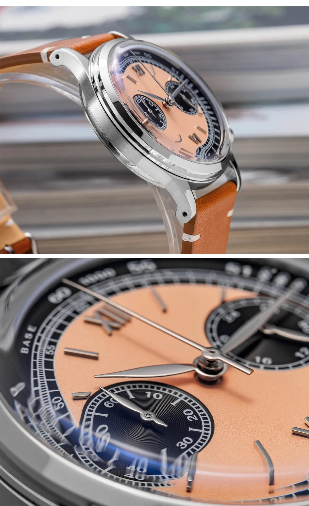 Herren-Chronograph mit Lederarmband und Multifunktionswerk