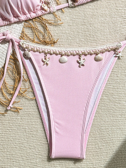 Schwarzes Sexy Bikini-Set mit Push-up für Damen – Brasilianischer Stil für Strand und Pool