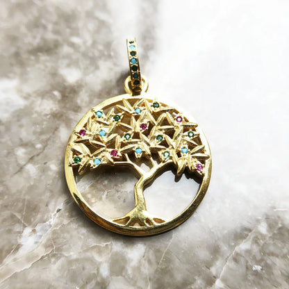Damen-Charm-Anhänger Amulett magisch Natur Elemente aus Sterlingsilber