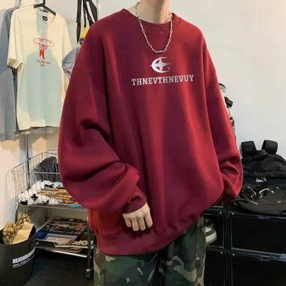 Herren Sweatshirt im y2k Stil mit O-Neck und Hip Hop Design