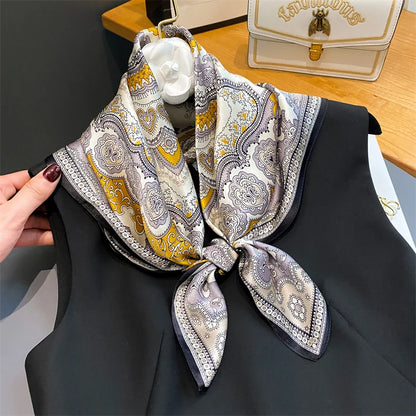 Damen Seidenschal quadratisch 70cm Halstuch Bandana Hijab Pashmina I
