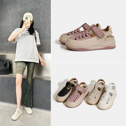 AIYUQI 2025, neue frauen turnschuhe schuhe Sommer dicken sohlen hohl frauen sandalen Große-größe casual schwein käfig weibliche schuhe