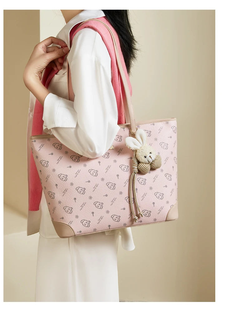Damen Schultertasche Aus PU-Leder Mit Großer Kapazität Und Alltagslook