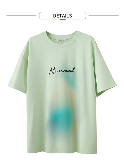 Damen Sommer T-Shirt mit lockerer Passform und buntem Farbverlauf