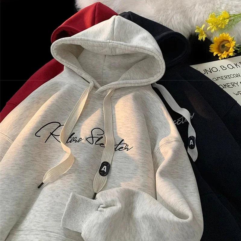 Herren Langarm Kapuzenpullover im Vintage-Goth-Stil mit Druck und Taschen
