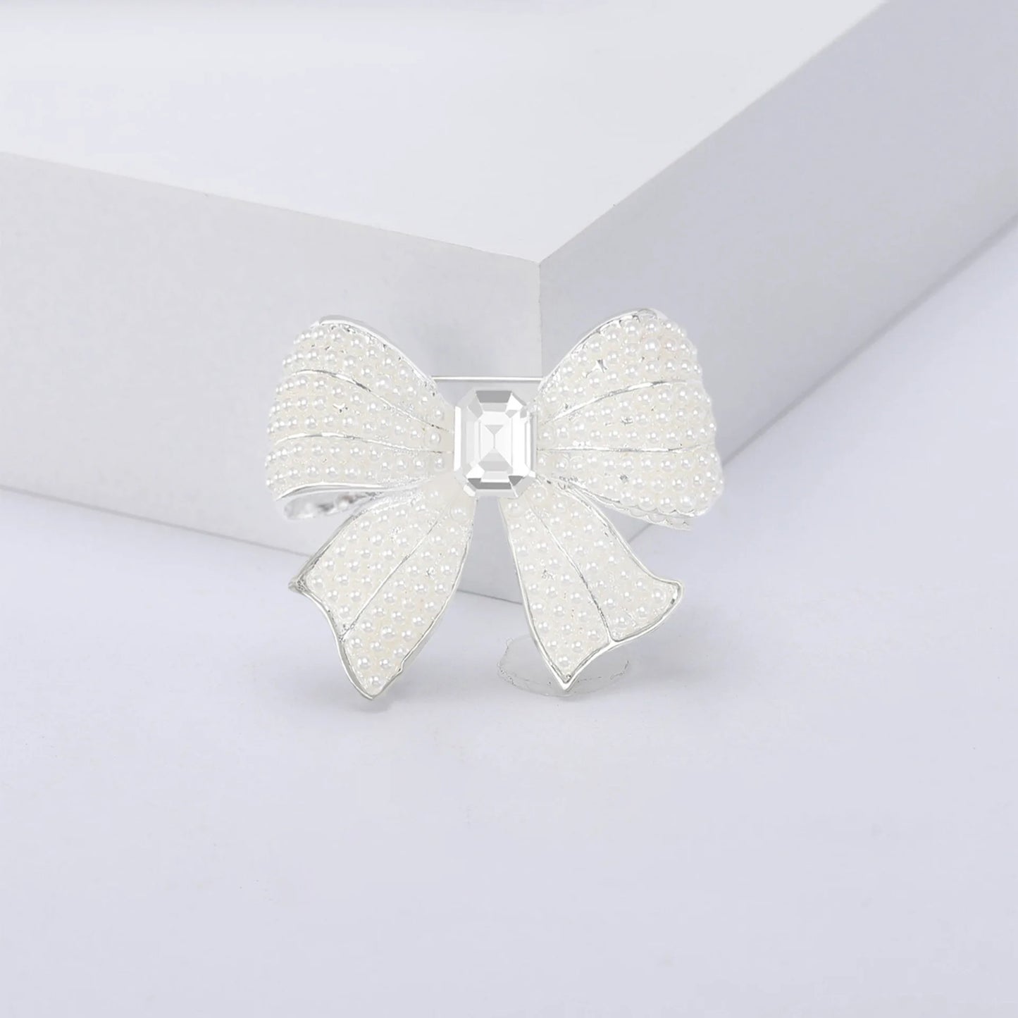 Brosche Schleife Kristall Perle Glänzend Boutique Geschenk Damen