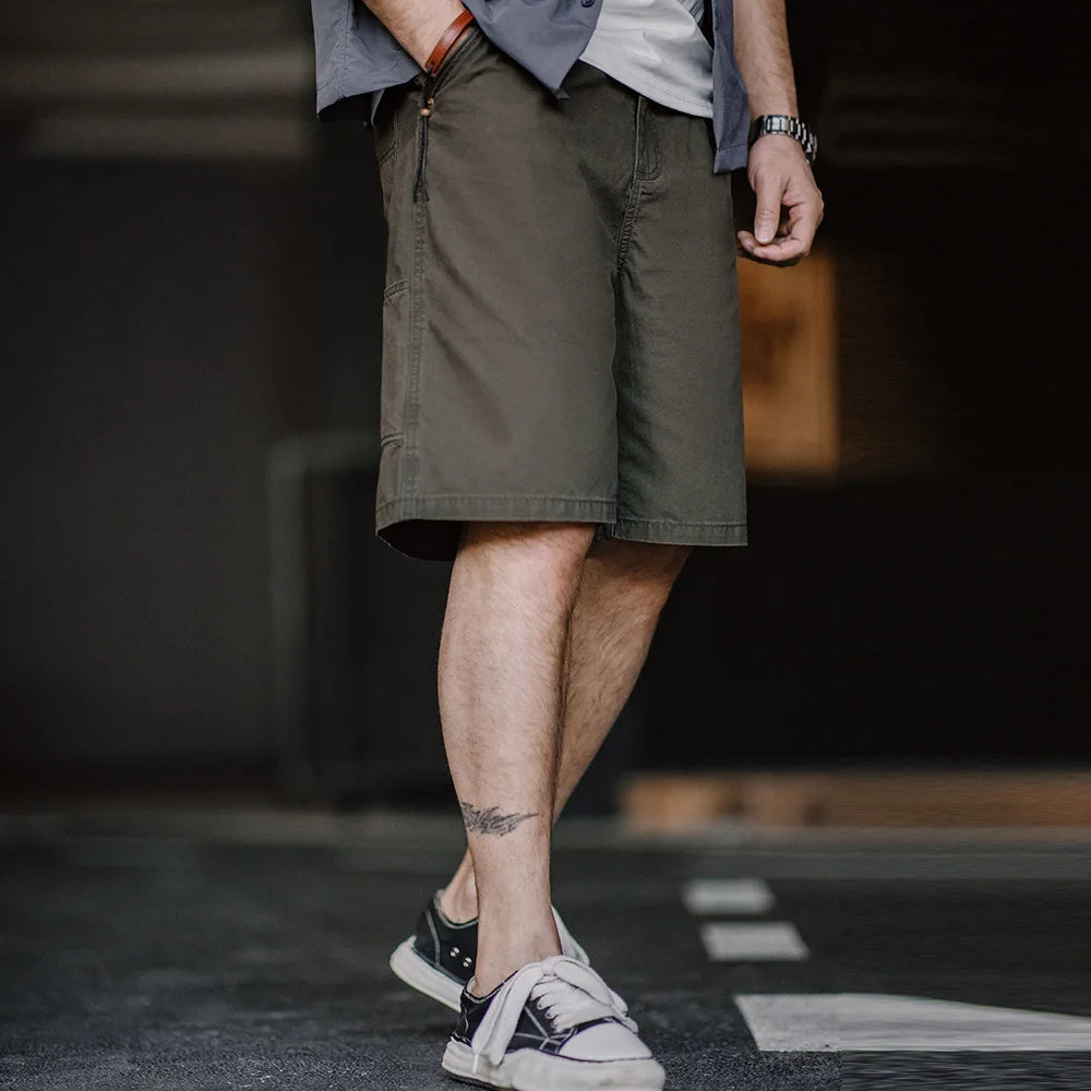 Herren Vintage Holzfäller Shorts mit Multi-Pocket und Reißverschluss für den Sommer