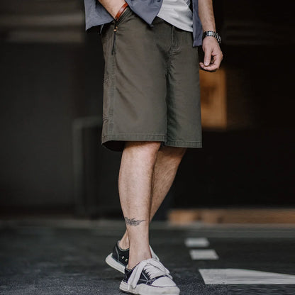 Herren Vintage Holzfäller Shorts mit Multi-Pocket und Reißverschluss für den Sommer