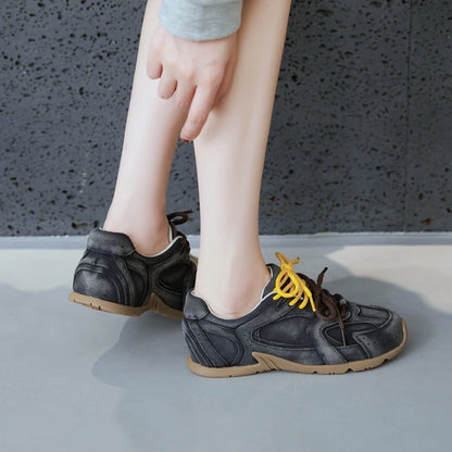 AIYUQI frauen Turnschuhe 2025, Neue Nicht-slip Deutsch Training Schuhe Für Frauen Flache Große-größe Echtes Leder Laufschuhe weibliche Schuhe