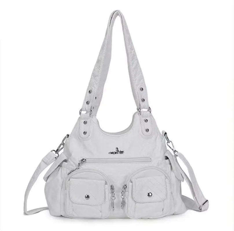 Damen-Handtasche Mit Viel Stauraum Und Mehrfachfächern Aus PU-Leder Für Alltag Und Freizeit