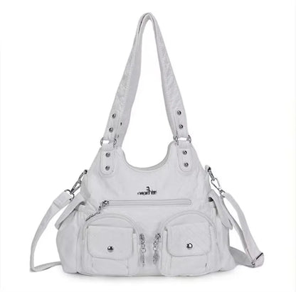 Damen-Handtasche Mit Viel Stauraum Und Mehrfachfächern Aus PU-Leder Für Alltag Und Freizeit