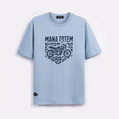 Komfortables Herren T-Shirt Mit Motorrad Druck In Reiner Baumwolle
