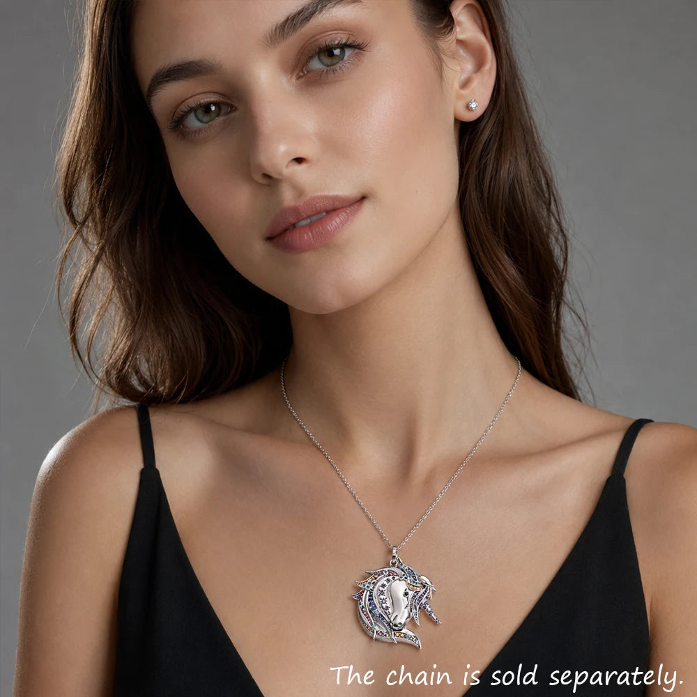 Damen-Charm-Anhänger Einhorn royales Märchen aus Sterlingsilber