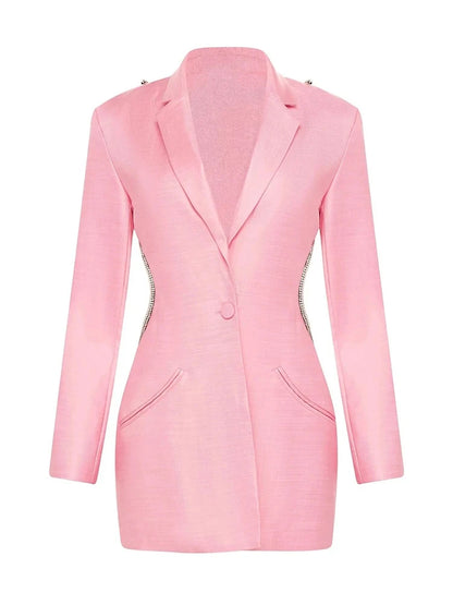 Elegantes Midi-Kleid mit Pailletten und Patchwork, schulterfrei und langärmelig – figurbetontes Design für Damen.
