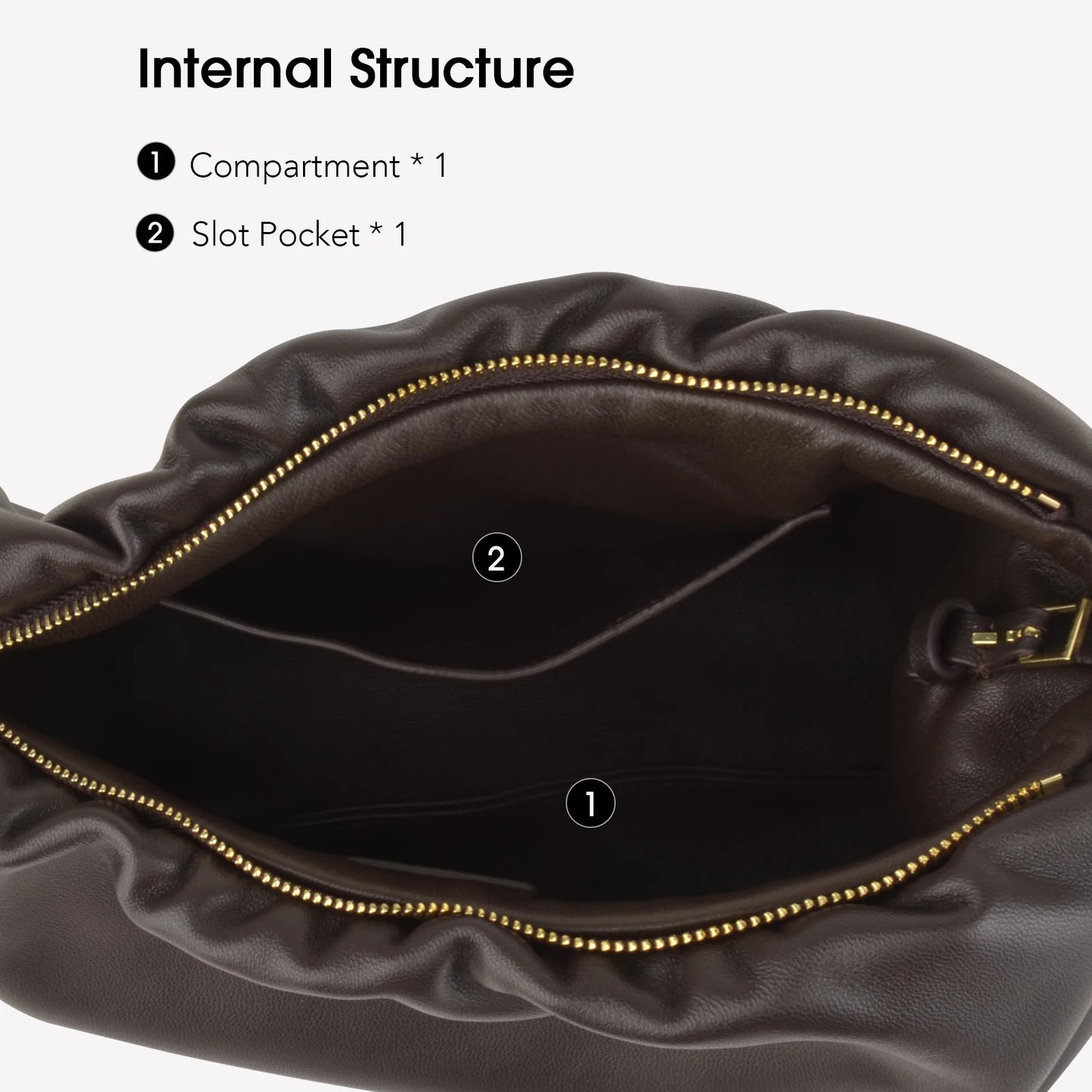 Lammleder-Handtasche | Cloud-Falt-Form, Top-Handle