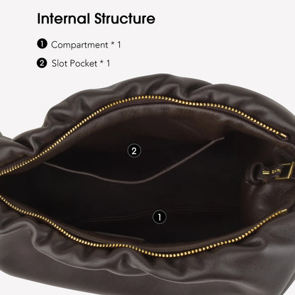 Lammleder-Handtasche | Cloud-Falt-Form, Top-Handle