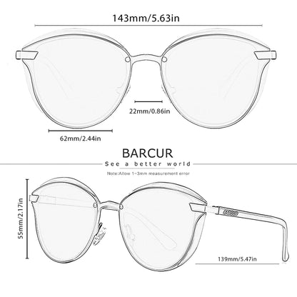 Damen-Sonnenbrille rund Katze Farbverlauf polarisiert UV400 E