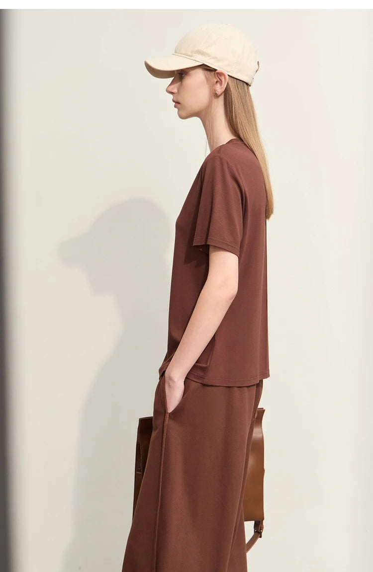 Damen Kurzarm-T-Shirts mit V-Ausschnitt und Sonnenschutz für kühles Gefühl