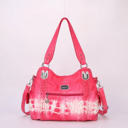 Damen-Schultertasche Aus PU-Leder Mit Reißverschluss Und Innenfächern Großes Stauraumvolumen
