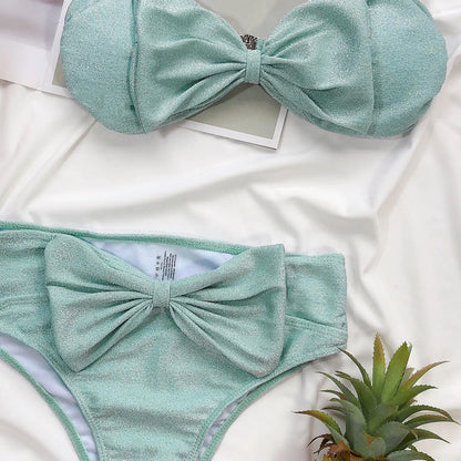 Sexy Bügel-Bikini-Set mit Push-up-Effekt – Brasilianischer Stil für Damen und Mädchen, ideal als Strandbekleidung