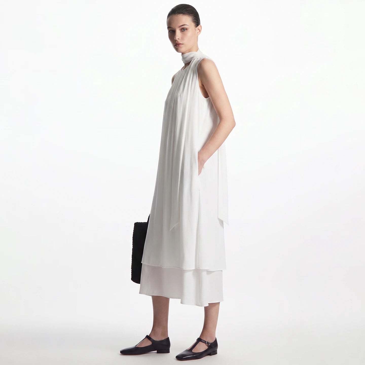 Leichtes Chiffon Damenkleid Sommer Zweiteilig Elegant Zum Reisen