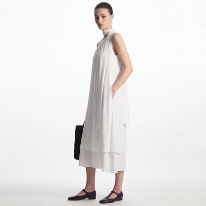 Leichtes Chiffon Damenkleid Sommer Zweiteilig Elegant Zum Reisen