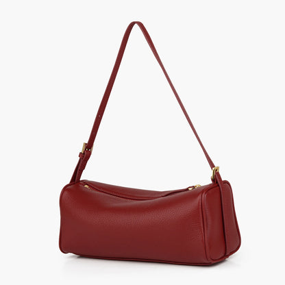 Rindsleder-Handtasche | Top-Handle Mit Schultergurt