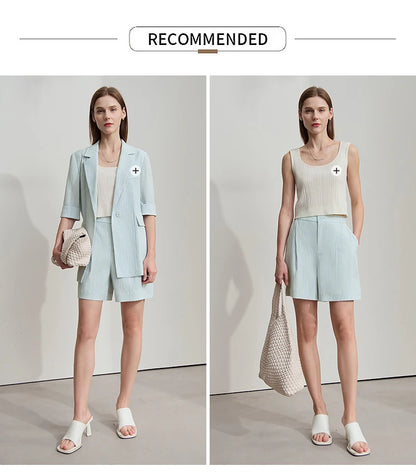 Damen Blazer Shorts aus leichtem Material für den Sommer 2025 mit Taschen